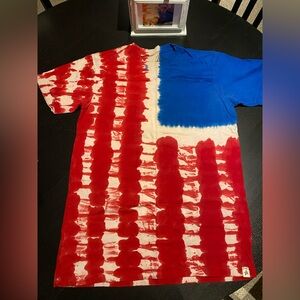Altamont Red and Blue Tie-Dye Short Sleeve Tee